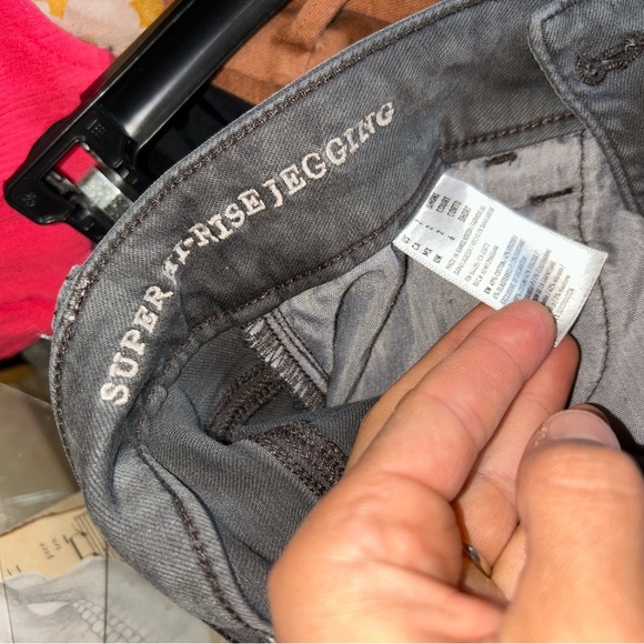 American Eagle High Rise Charcoal lace up super stretch X Jeggings - Picture 6 of 6